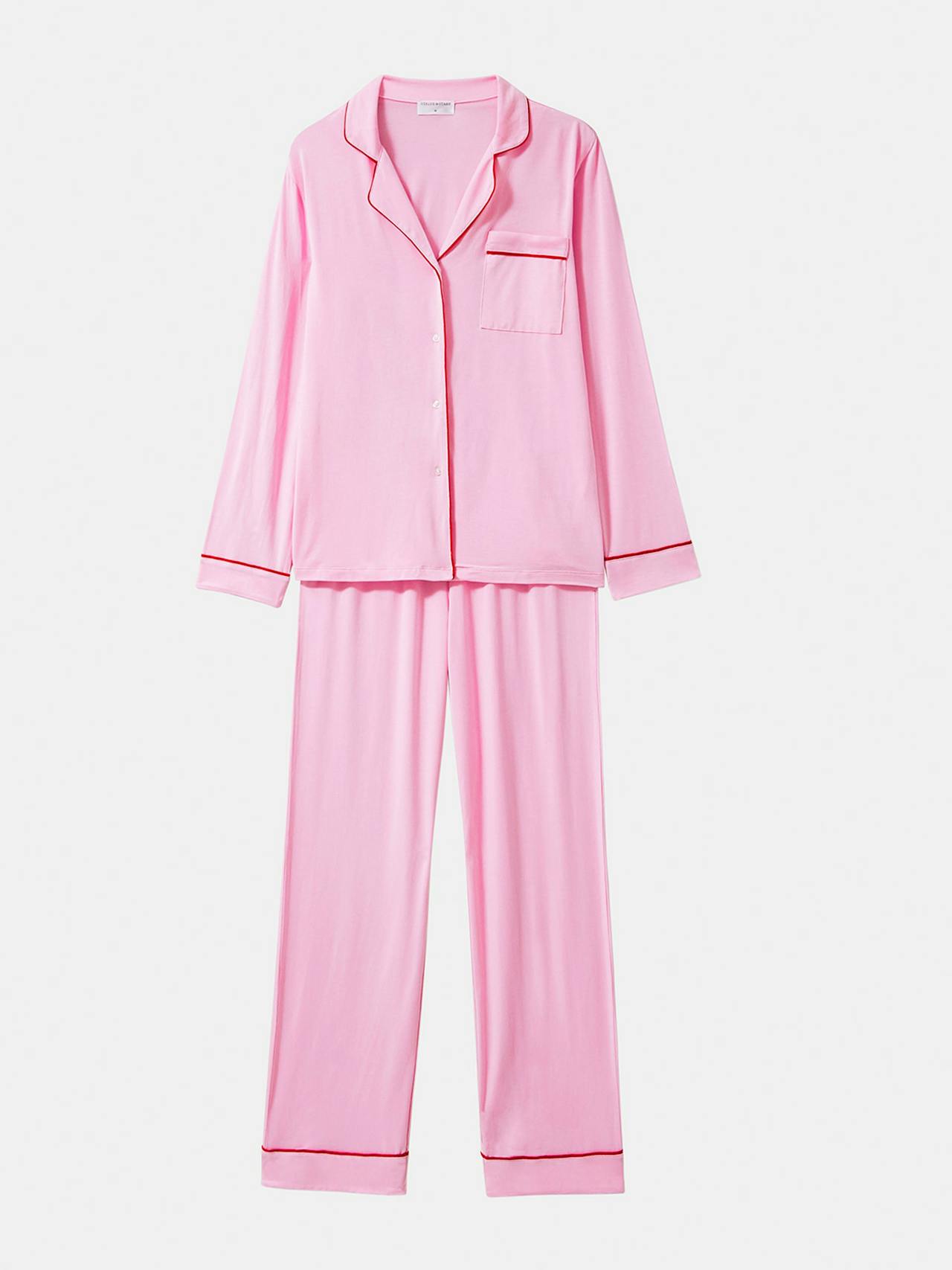 Pink and red contrast long pyjama set