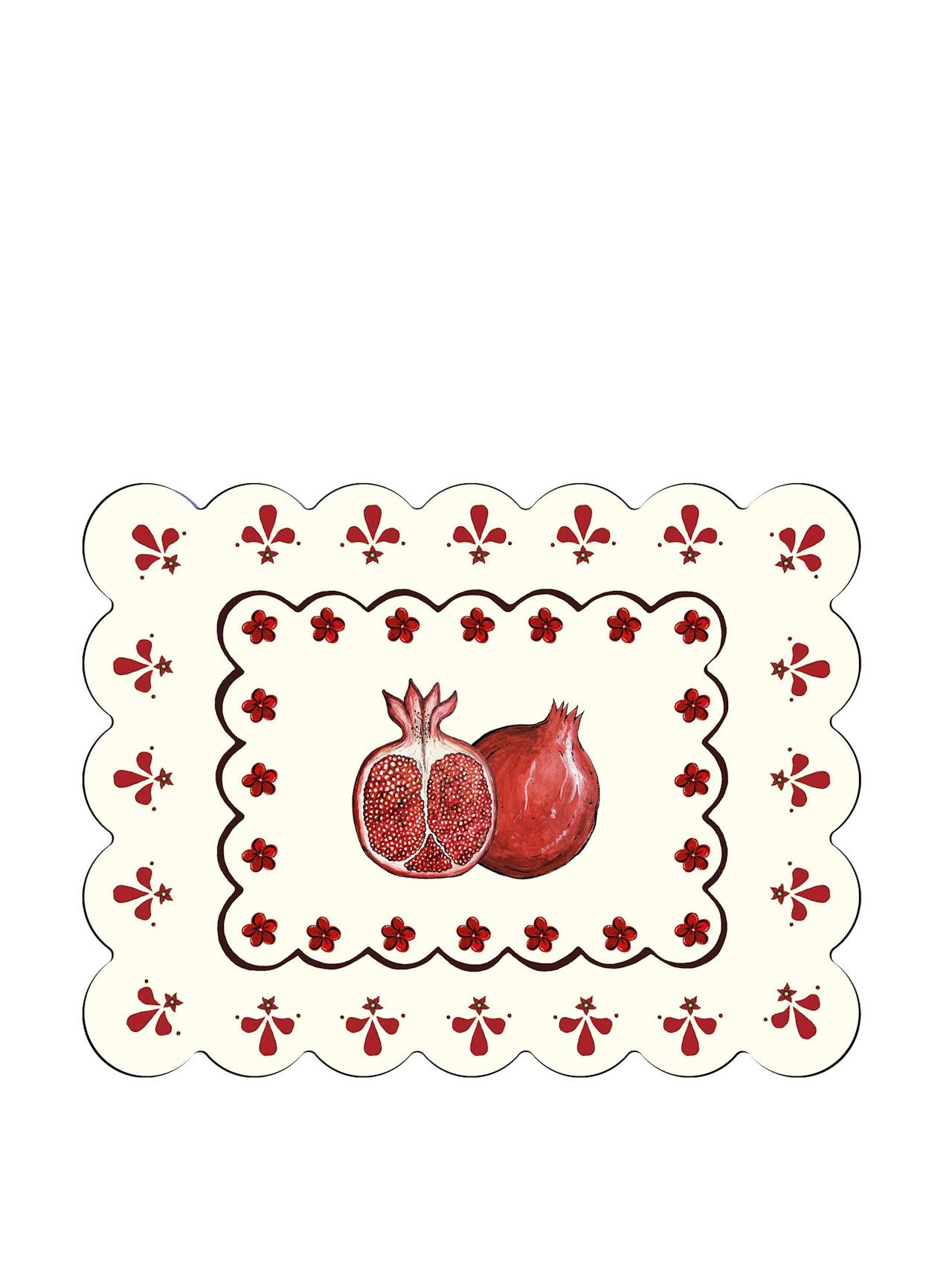 Pomegranate scalloped placemat for Penny Morrison
