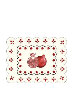 Pomegranate scalloped placemat for Penny Morrison Placemat Bell Hutley    - Collagerie