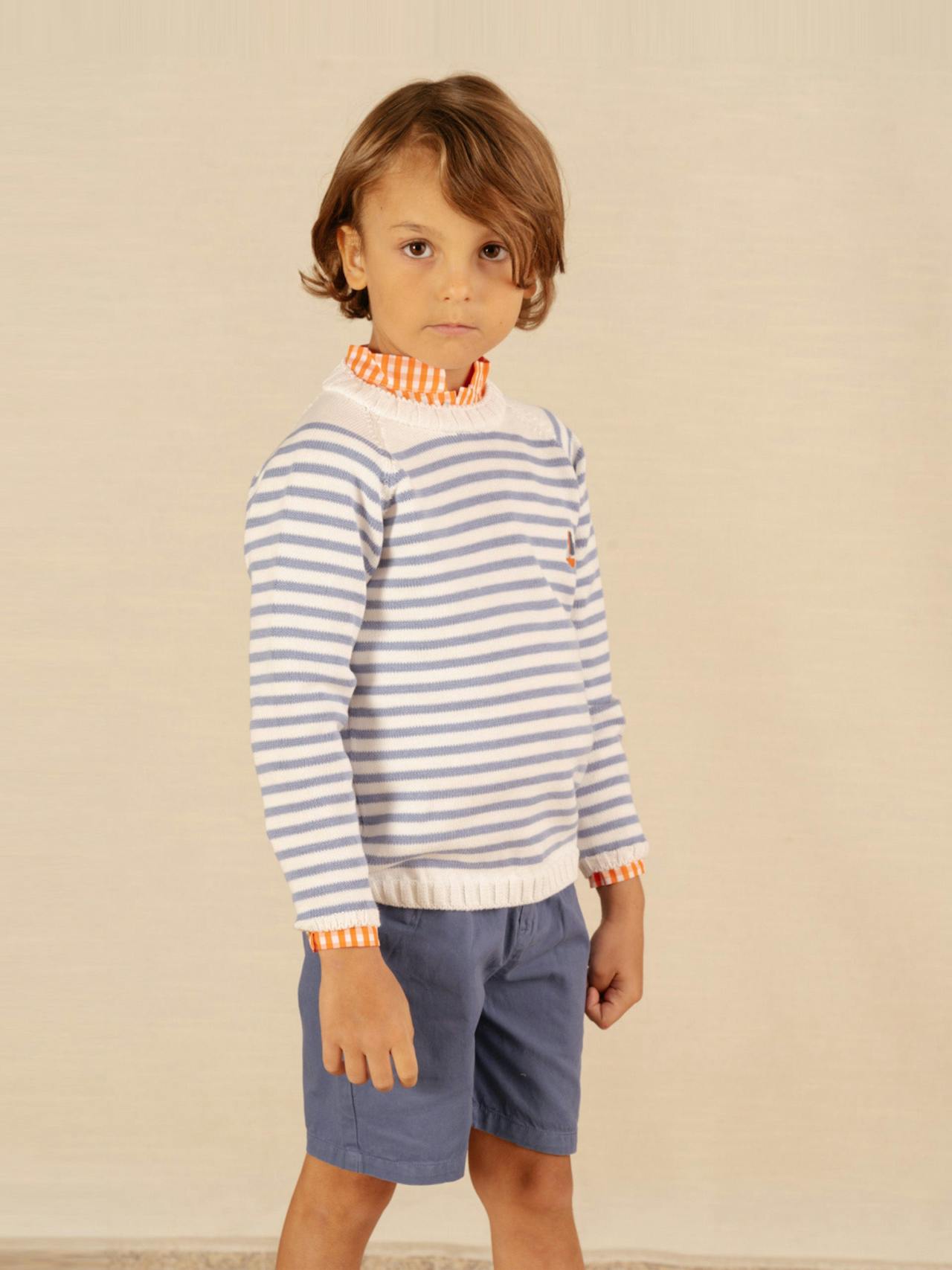 Popeye jumper midblue stripe Baby & Child Clothing Amaia    - Collagerie