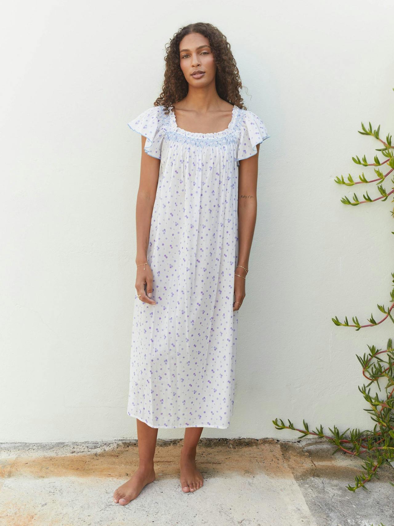 Cotton Poppy Plumbago nightgown  If Only If    - Collagerie