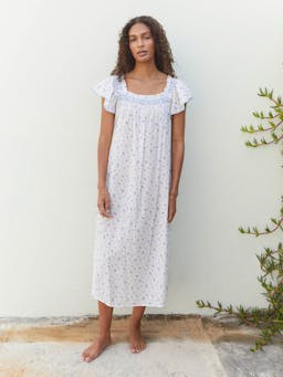 Cotton Poppy Plumbago nightgown  If Only If    - Collagerie