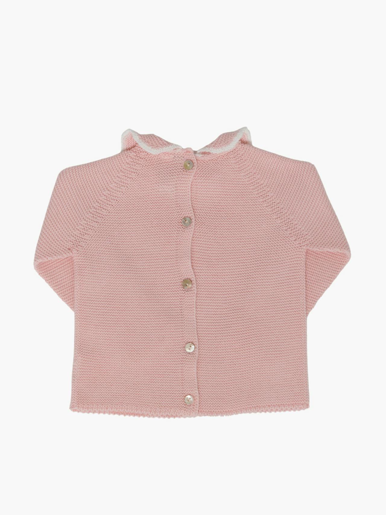 Powder pink collar jumper