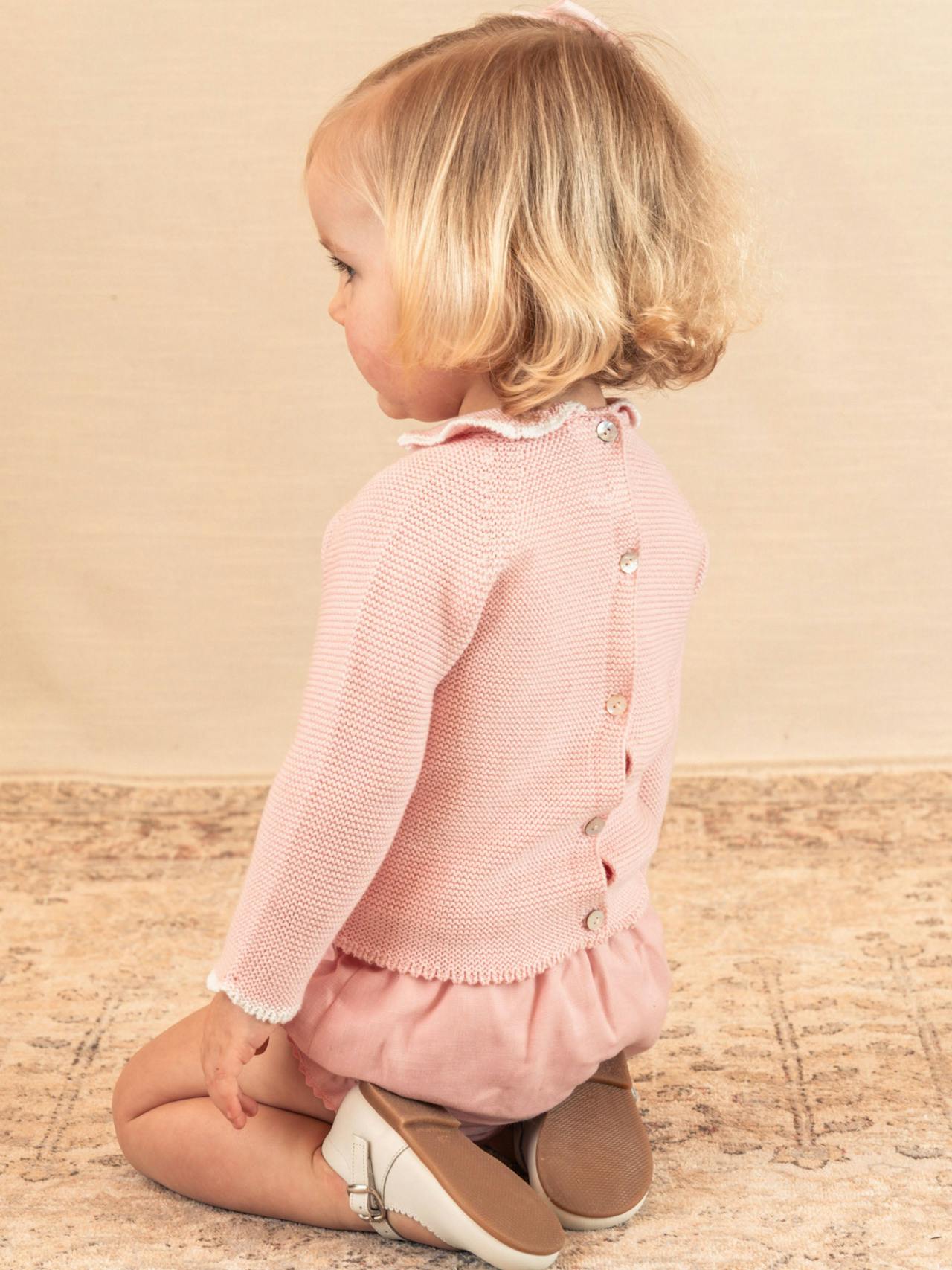 Powder pink collar jumper Baby Clothing Amaia    - Collagerie