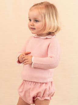 Powder pink collar jumper Baby Clothing Amaia    - Collagerie