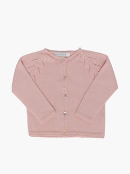 Puce baby cardigan powder pink Baby Clothing Amaia    - Collagerie