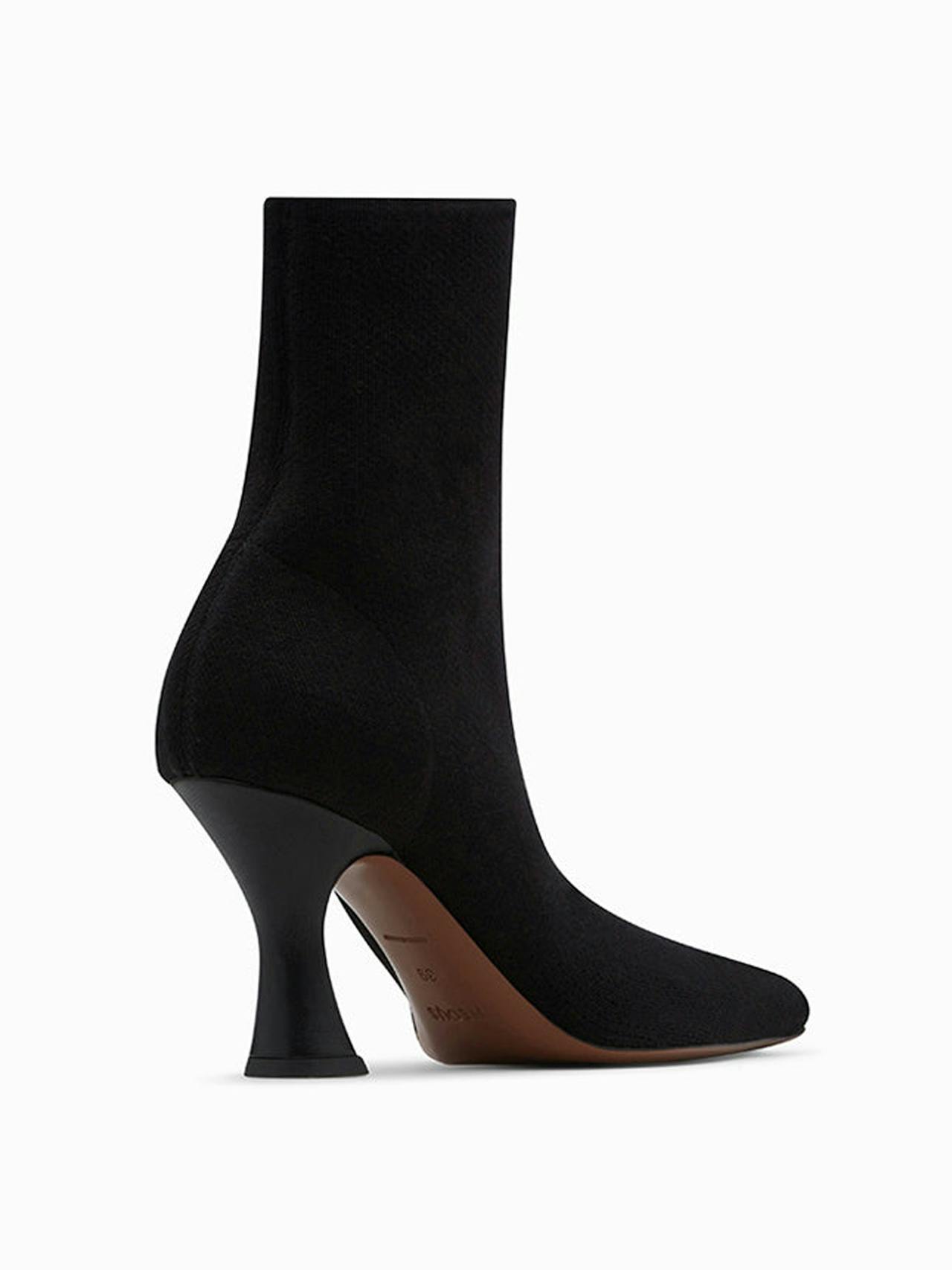 Ran heeled boot, black wool knit 80mm boots NEOUS    - Collagerie