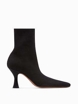 Ran heeled boot, black wool knit 80mm boots NEOUS    - Collagerie