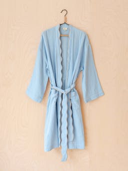 Cotton robe in blue scallop  TBCo    - Collagerie