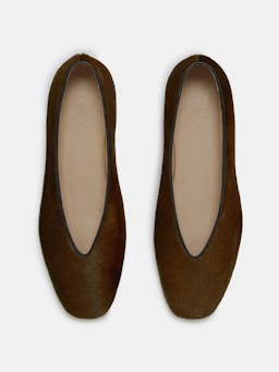 Chocolate calf hair Regency slippers Footwear Le Monde Beryl    - Collagerie