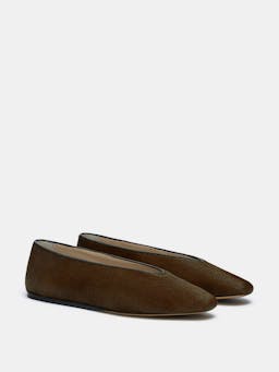 Chocolate calf hair Regency slippers Footwear Le Monde Beryl    - Collagerie