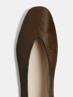 Chocolate calf hair Regency slippers Footwear Le Monde Beryl    - Collagerie