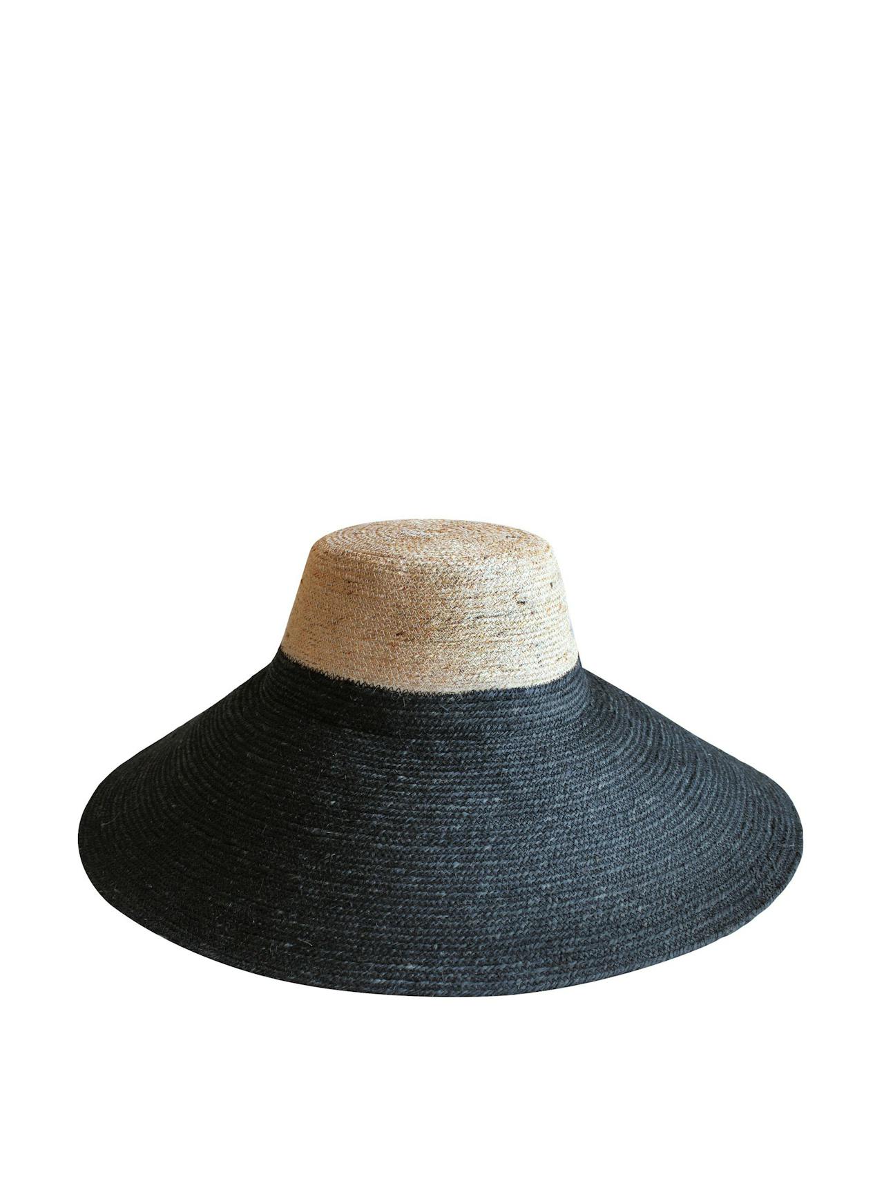 Riri duo jute handwoven straw hat in natural and black