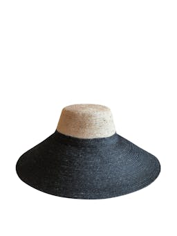 Riri duo jute handwoven straw hat in natural and black Straw Hat BrunnaCo    - Collagerie