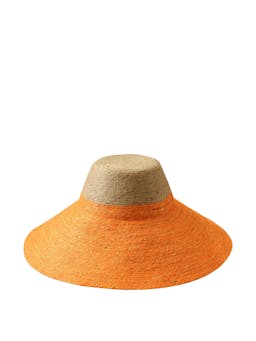 Riri duo jute handwoven straw hat in pumpkin orange Sun hats BrunnaCo    - Collagerie