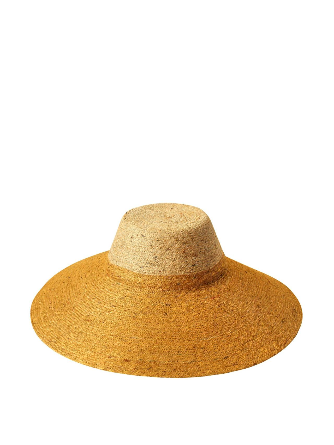 Riri Duo jute handwoven hat in nude and golden yellow Hat BrunnaCo    - Collagerie