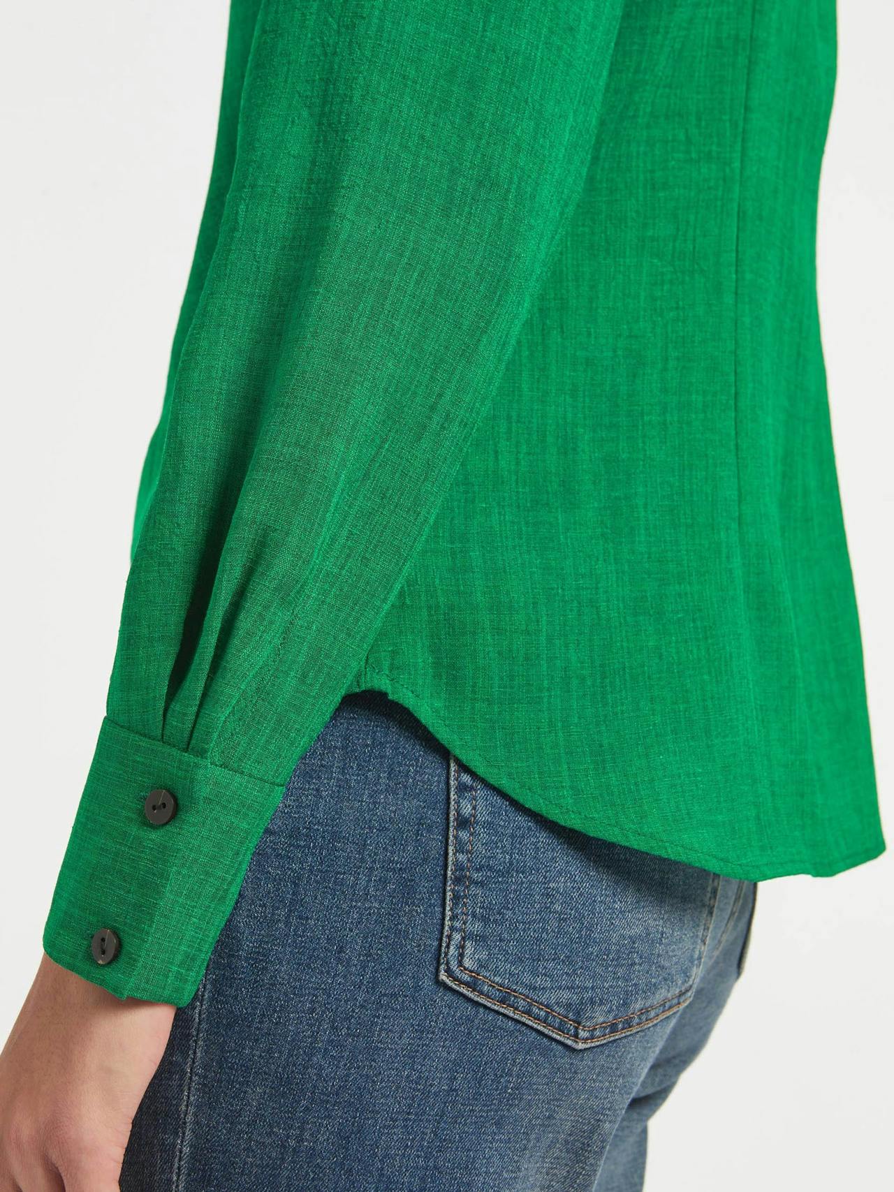 Emerald green Riley funnel neck blouse Blouse Cefinn    - Collagerie