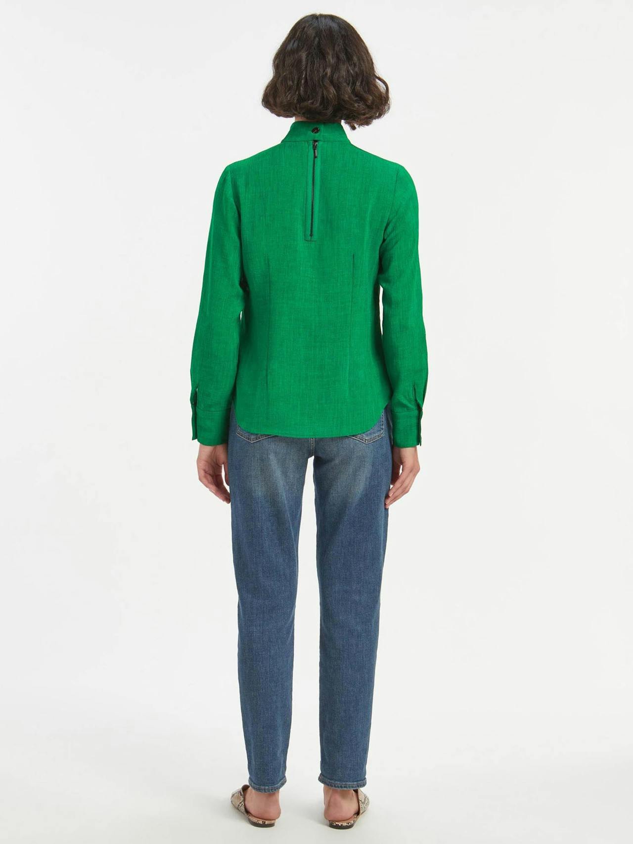 Emerald green Riley funnel neck blouse Blouse Cefinn    - Collagerie