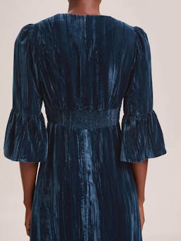 Dark blue Daphne velvet maxi dress Dress Cefinn    - Collagerie