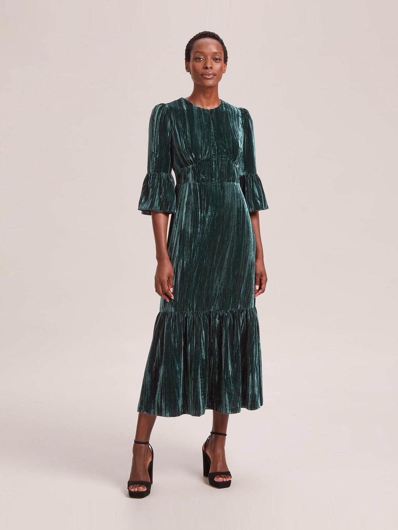 Dark green Daphne velvet maxi dress Dress Cefinn    - Collagerie