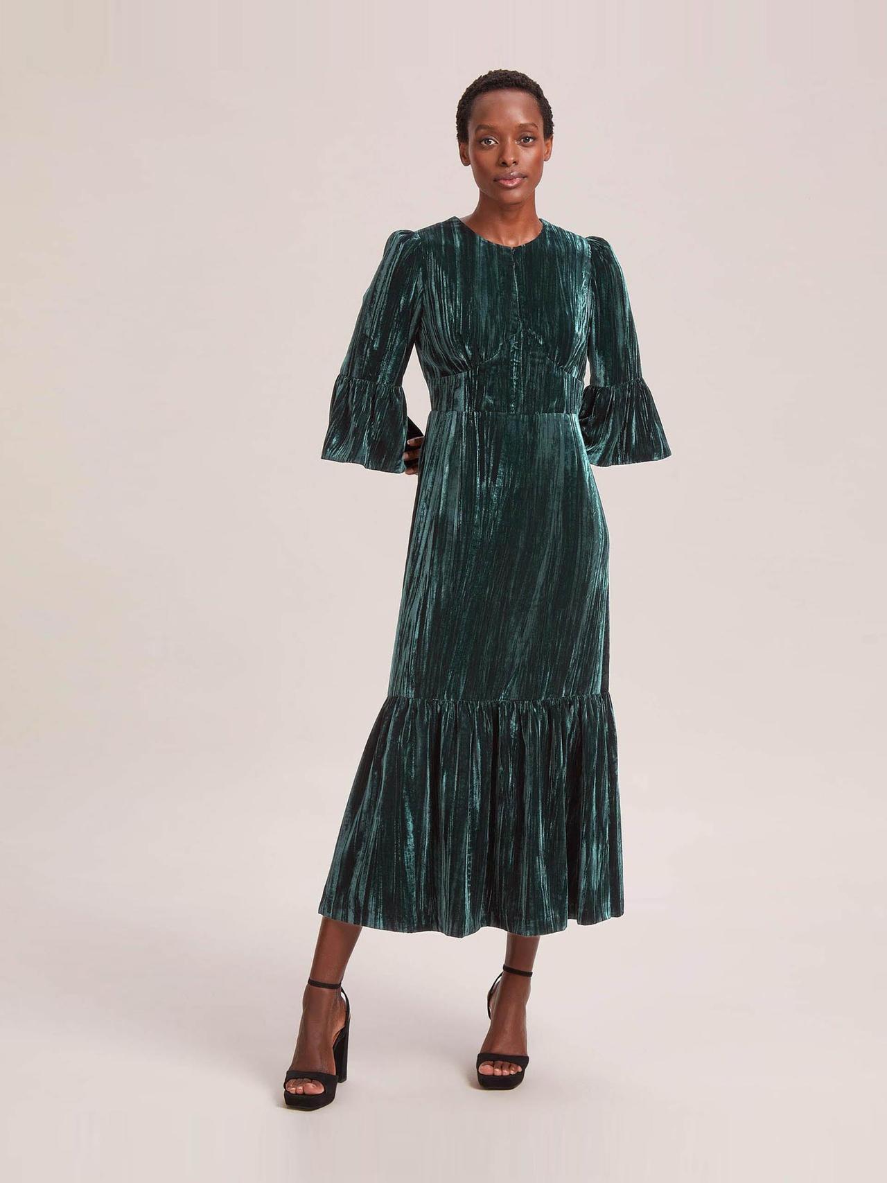 Dark green Daphne velvet maxi dress Dress Cefinn    - Collagerie