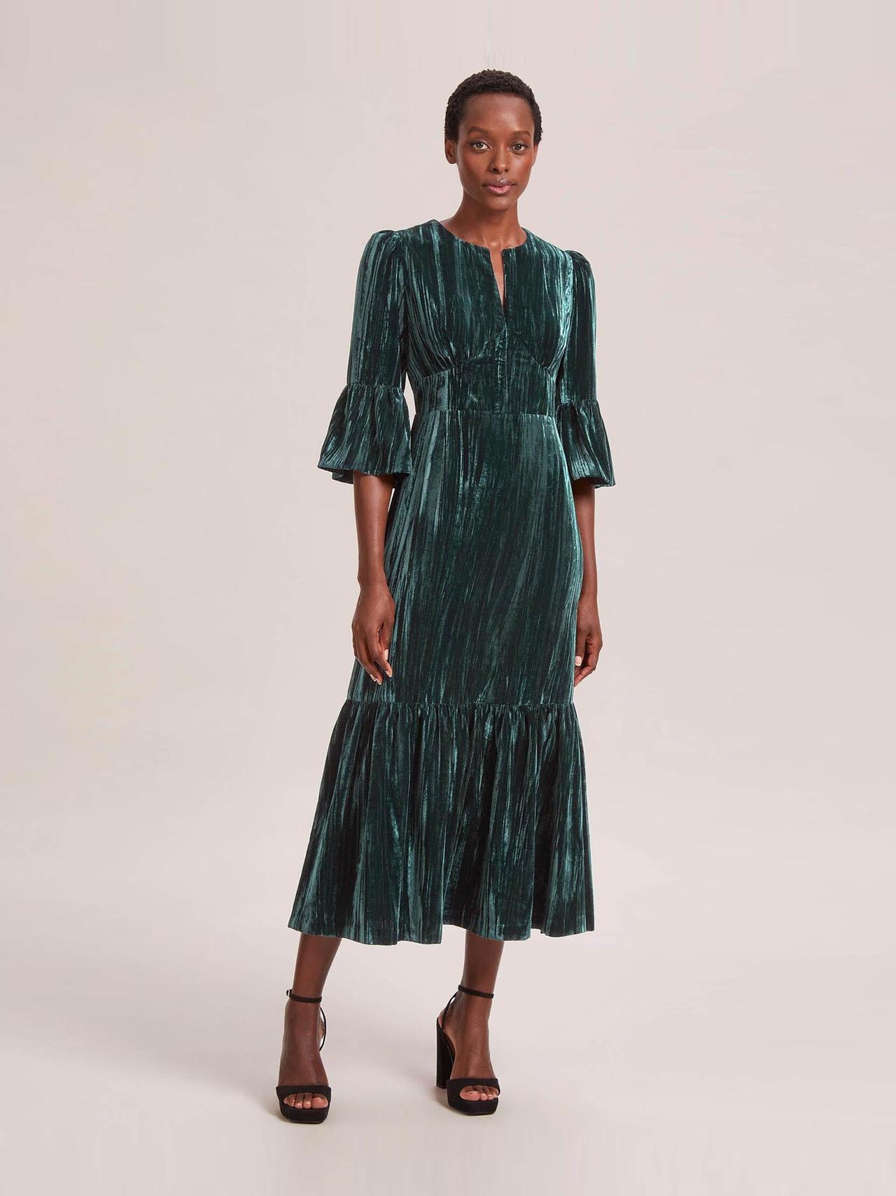 Dark green Daphne velvet maxi dress Dress Cefinn    - Collagerie