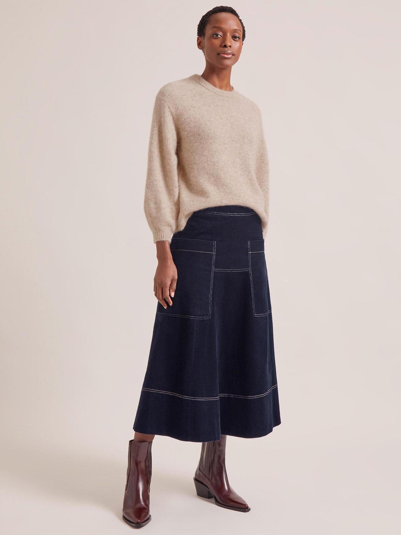 Navy Simone corduroy maxi skirt Skirt Cefinn    - Collagerie