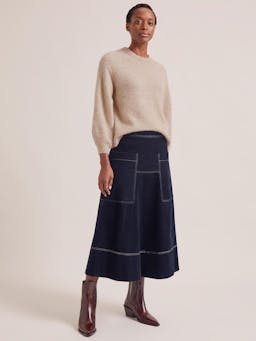 Navy Simone corduroy maxi skirt Skirt Cefinn    - Collagerie