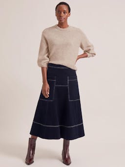 Navy Simone corduroy maxi skirt Skirt Cefinn    - Collagerie