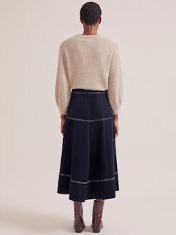 Navy Simone corduroy maxi skirt Skirt Cefinn    - Collagerie