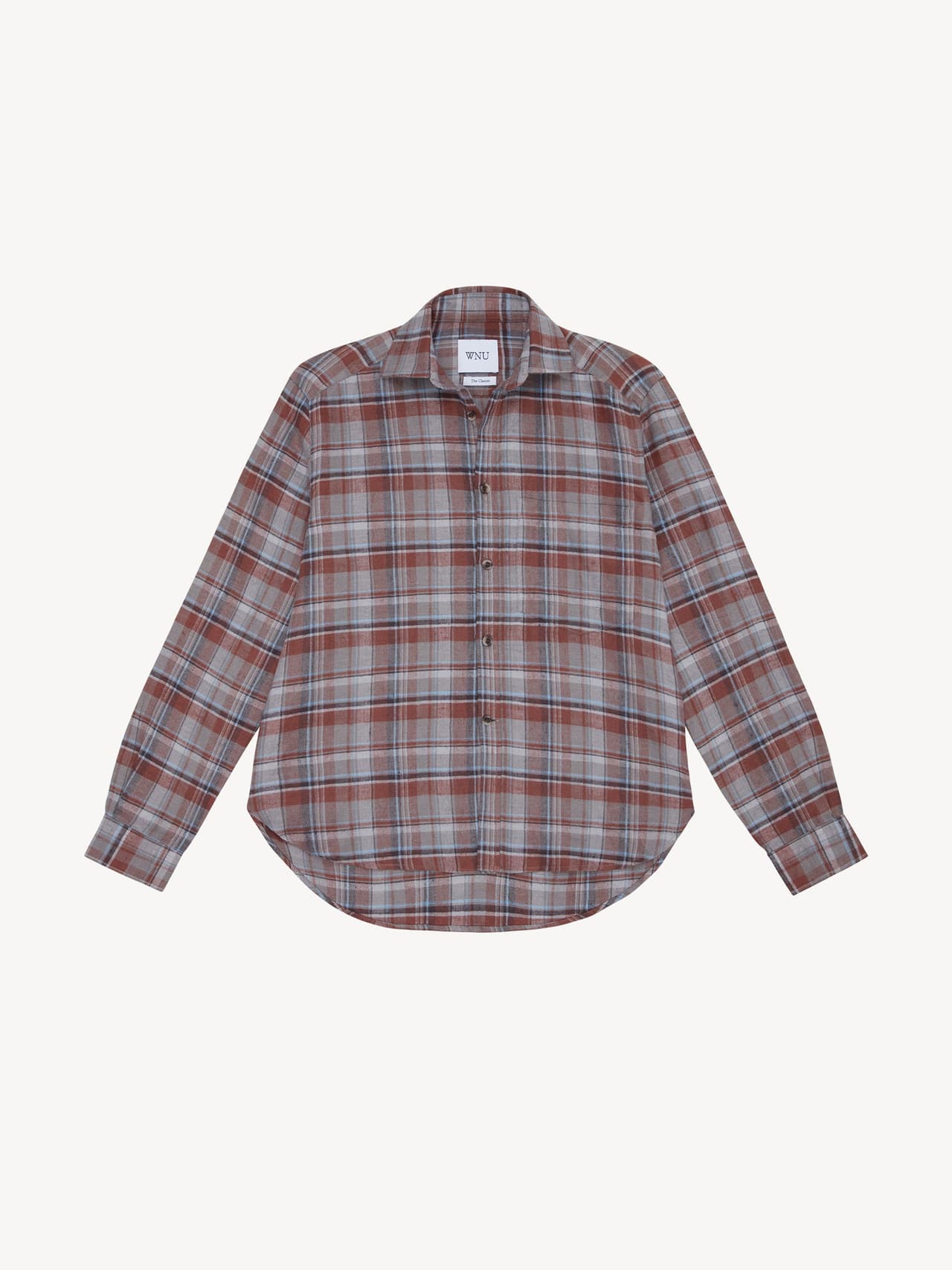 Rust check brushed linen Classic shirt