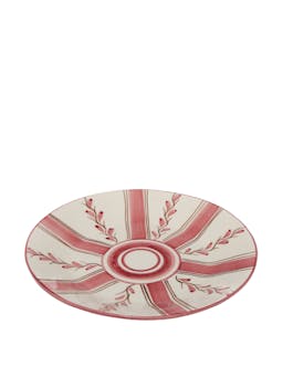 Rose stripe dessert plate Interiors Carolina Irving & Daughters    - Collagerie