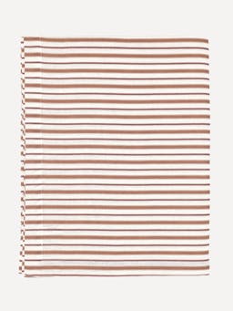 Victoria striped linen tablecloth in dusty rosewood Tablecloth Rebecca Udall    - Collagerie