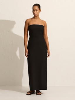 Black crepe strapless dress Womens Apparel - Dresses Matteau    - Collagerie