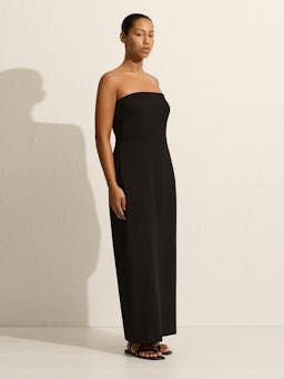 Black crepe strapless dress Womens Apparel - Dresses Matteau    - Collagerie