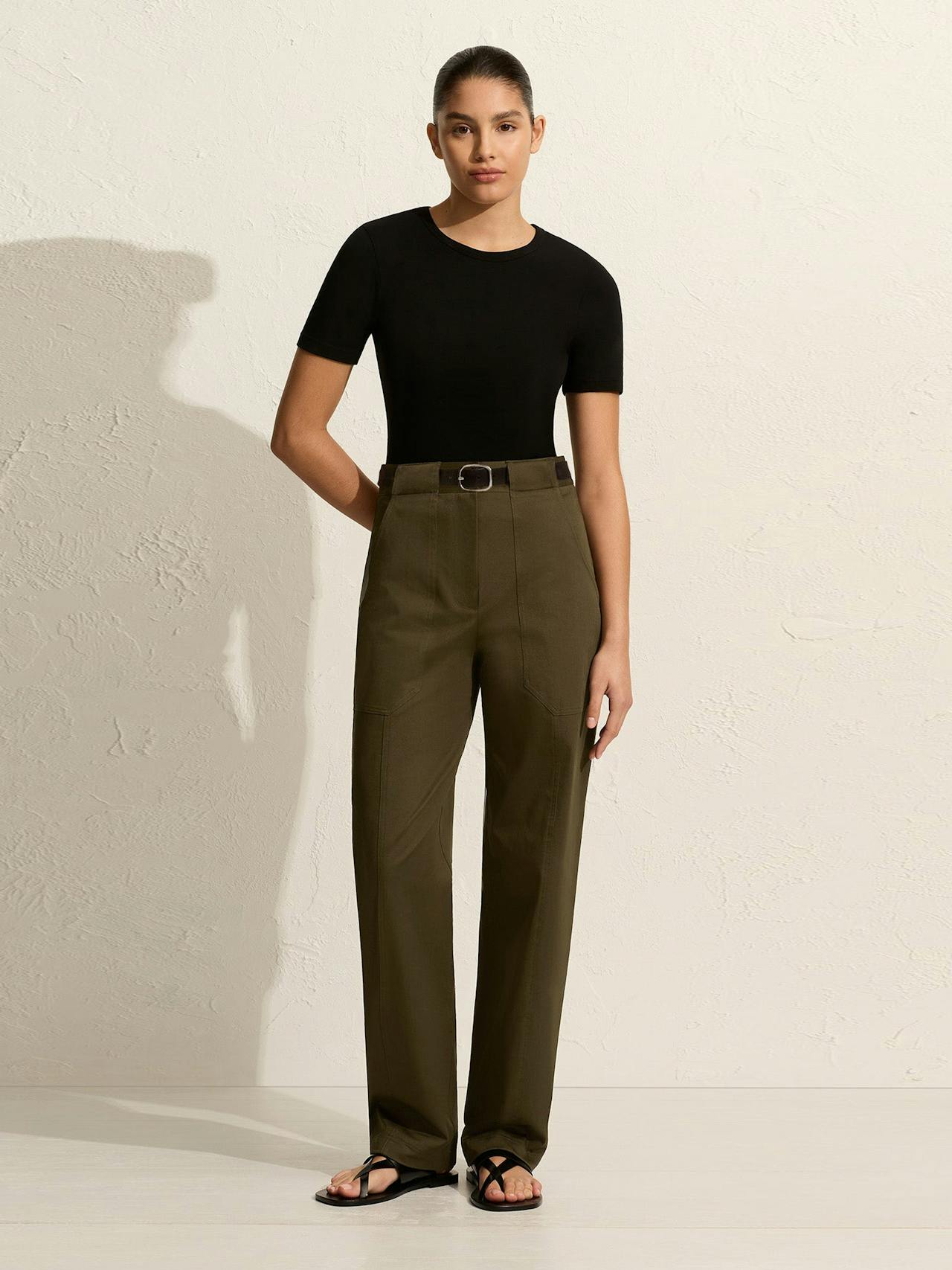 Olive utility trousers Womens Apparel - Pants Matteau    - Collagerie