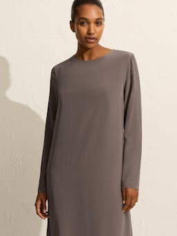 Slate long sleeve column dress Womens Apparel - Dresses Matteau    - Collagerie