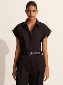 Black cotton relaxed sleeveless shirt clothing Matteau    - Collagerie