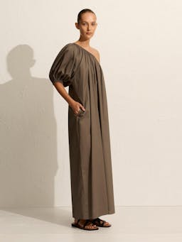 Birch one shoulder maxi dress Womens Apparel - Dresses Matteau    - Collagerie