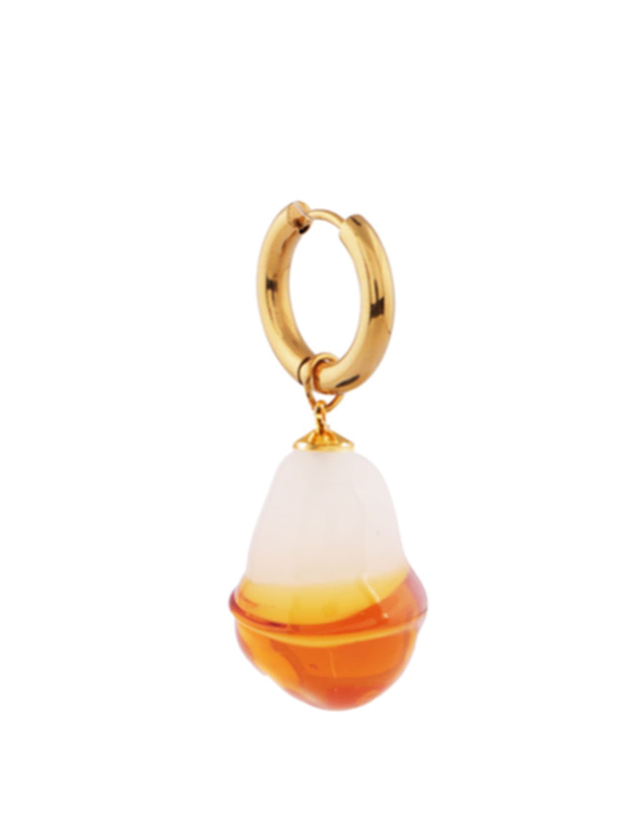 XS glass baroque pearl amber earring