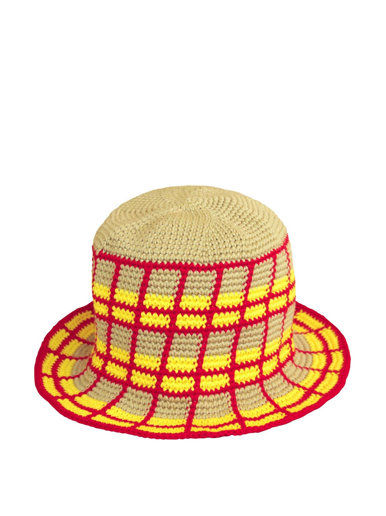 Schoolgirl plaid crochet hat