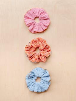 Pink cotton and linen oversized scrunchie Scrunchie TBCo    - Collagerie