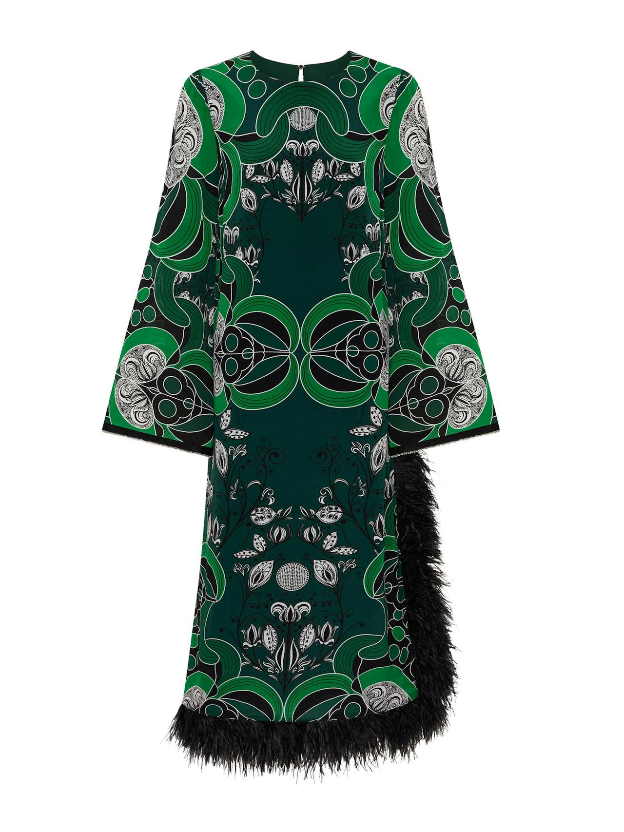 Enchantress green Seraphina crepe midi dress DRESS - AW24 Borgo De Nor    - Collagerie