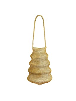 Shell handwoven wire bag in dark gold Handbags BrunnaCo    - Collagerie