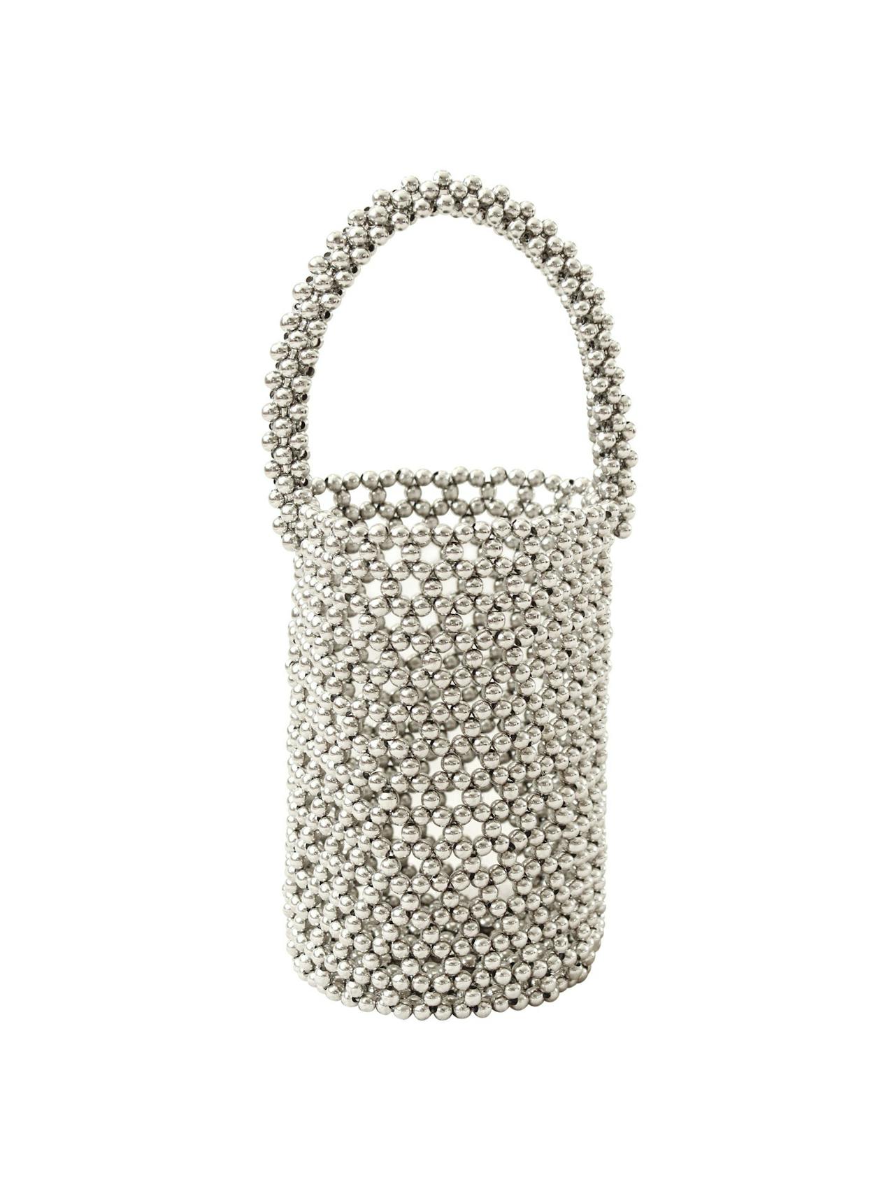 Silva metallic beads bucket bag