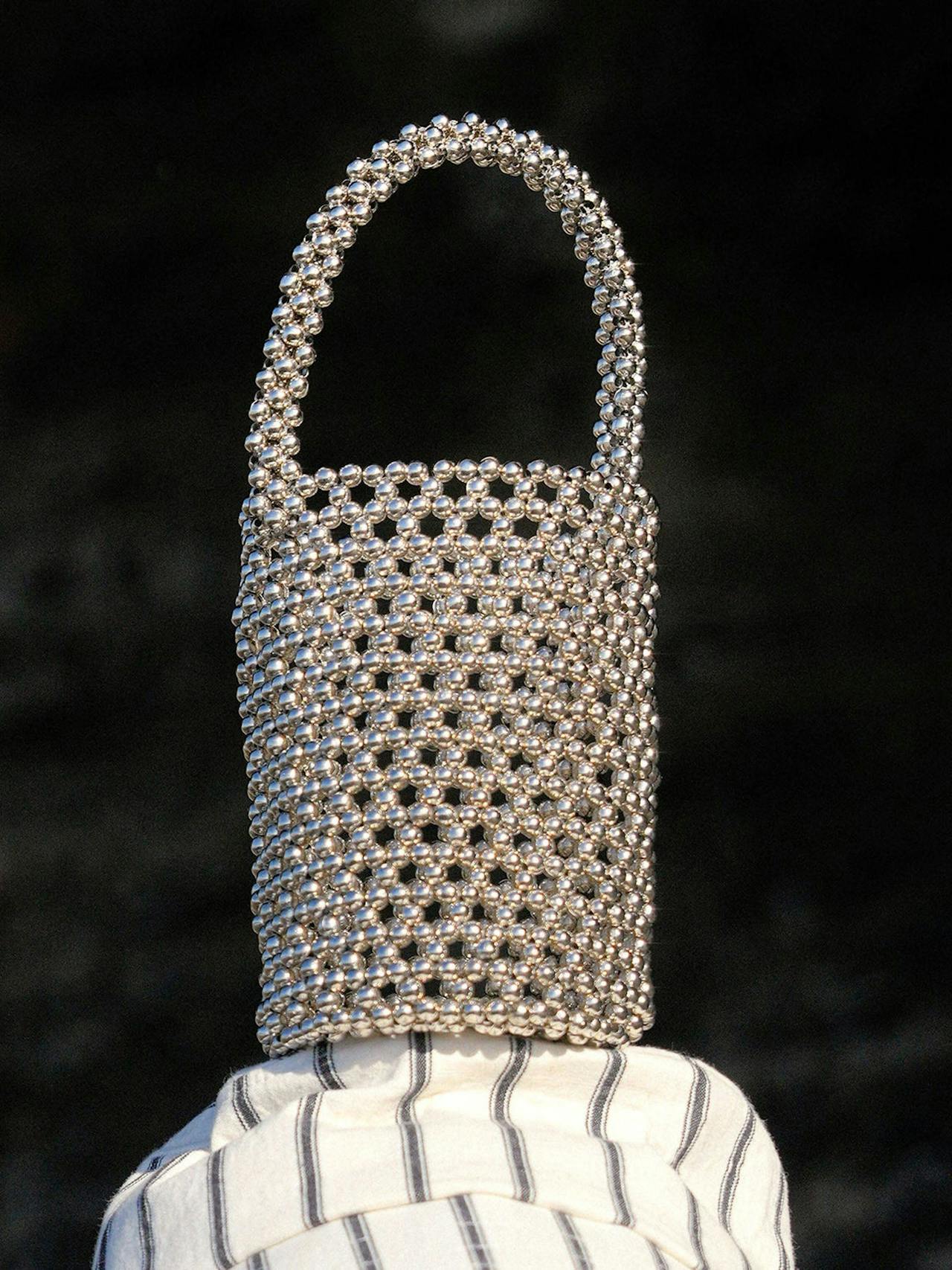 Silva metallic beads bucket bag Tote Bag BrunnaCo    - Collagerie