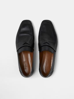 Black placket leather soft loafers Shoes Le Monde Beryl    - Collagerie