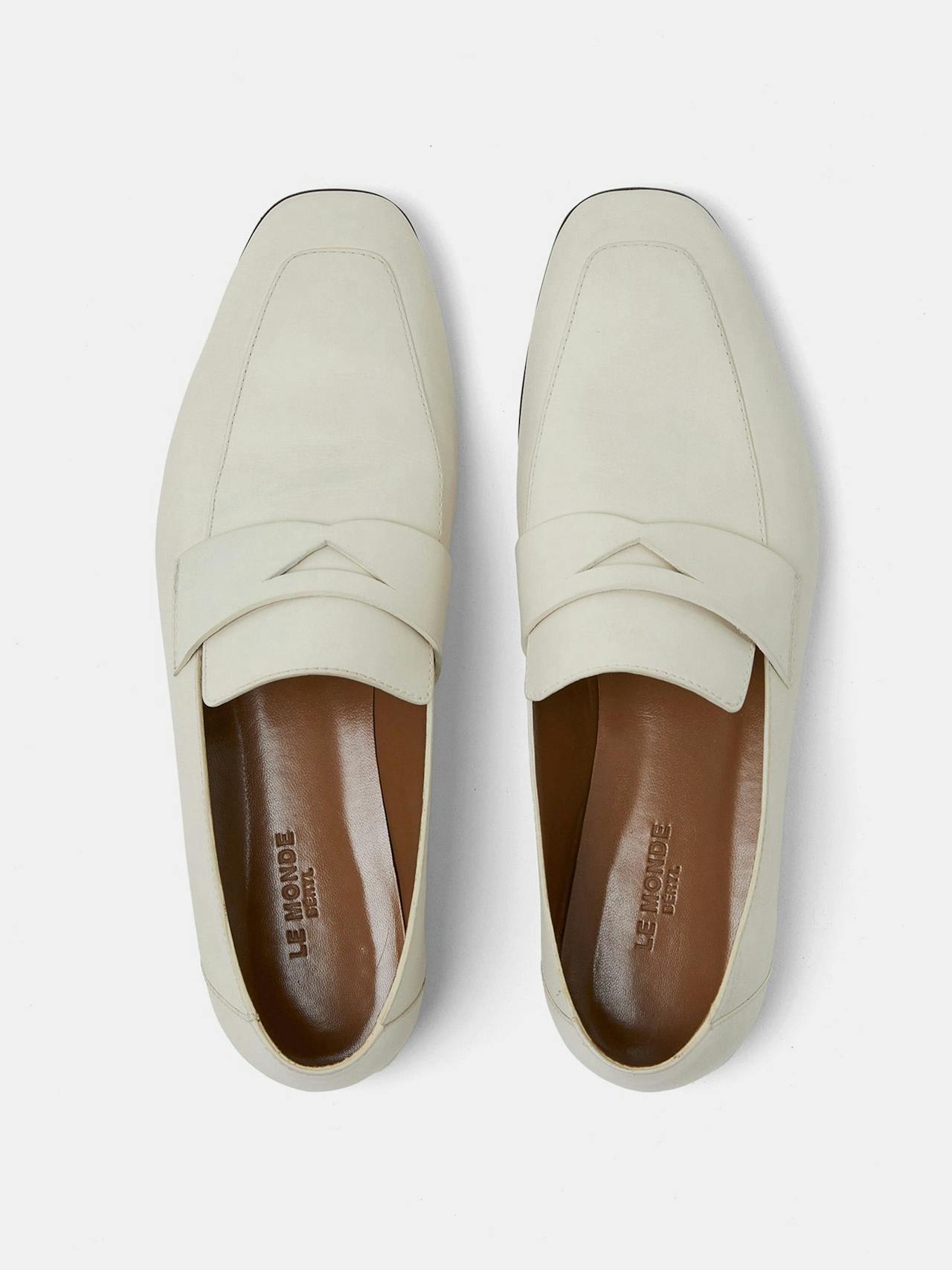 Ecru placket leather soft loafers Shoes Le Monde Beryl    - Collagerie