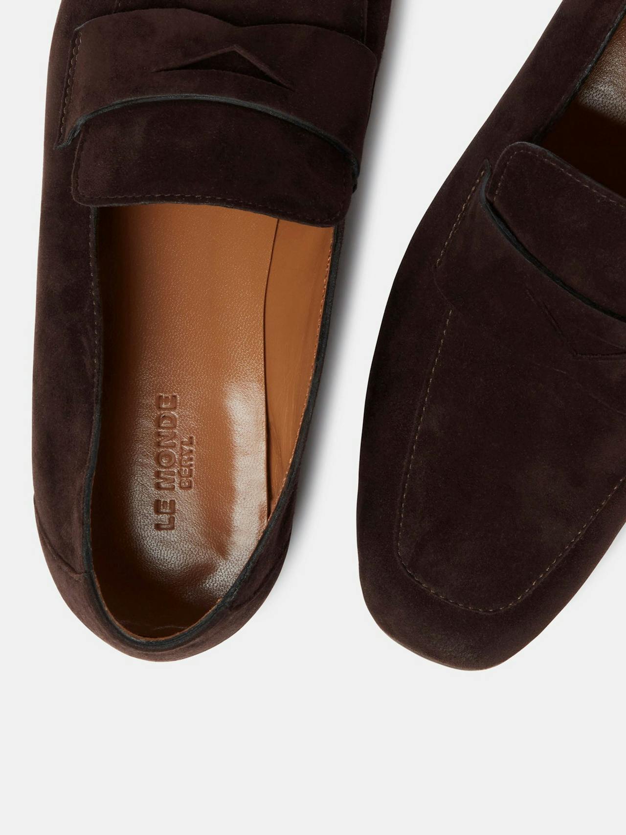 Chocolate placket suede soft loafers Footwear Le Monde Beryl    - Collagerie