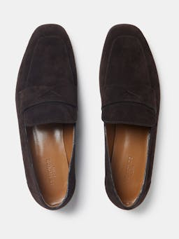 Chocolate placket suede soft loafers Footwear Le Monde Beryl    - Collagerie